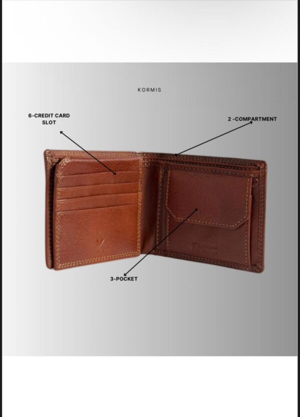 Cognac Leather Wallet – 100% Genuine Leather, Premium Quality, Perfect for Every Occasion. - Image 5