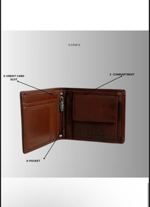 Cognac Leather Wallet – 100% Genuine Leather, Premium Quality, Perfect for Every Occasion. - Image 5